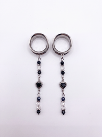 LUNELLE - écarteurs argent cristal de roche & nacre du 6mm au 38mm