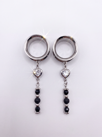 NAÏA - écarteurs argent nacre & pierres de lave du 6mm au 38mm