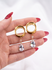 MARISKA - écarteurs goutte diamanté Swarovski®  6mm à 38mm