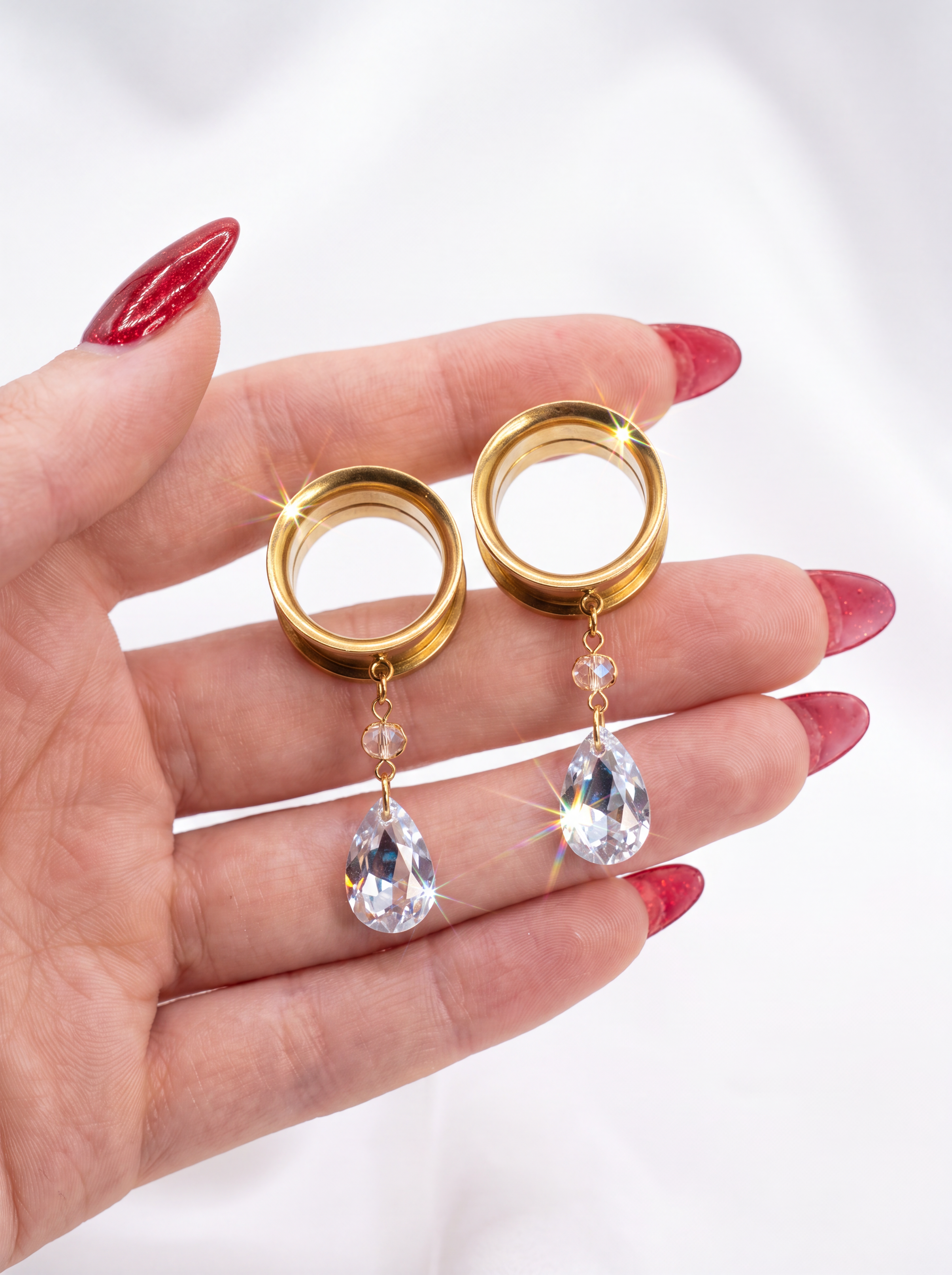 MARISKA - écarteurs goutte diamanté Swarovski®  6mm à 38mm