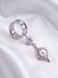 VICTORIA - écarteurs soirée perle argent strass du 6mm au 38mm