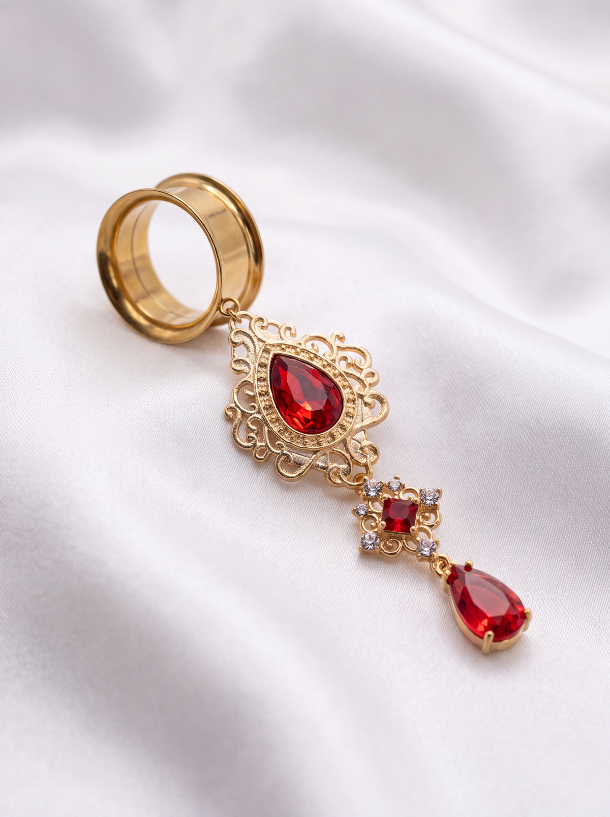 LULA- écarteurs rouge baroque effet rubis 6mm à 38mm