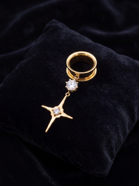 ROSALIA - écarteurs dorés étoile effet diamant 6mm à 38mm