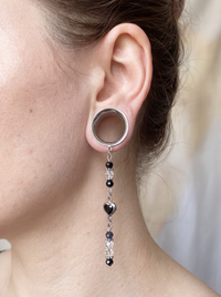 LUNELLE - écarteurs argent cristal de roche & nacre du 6mm au 38mm