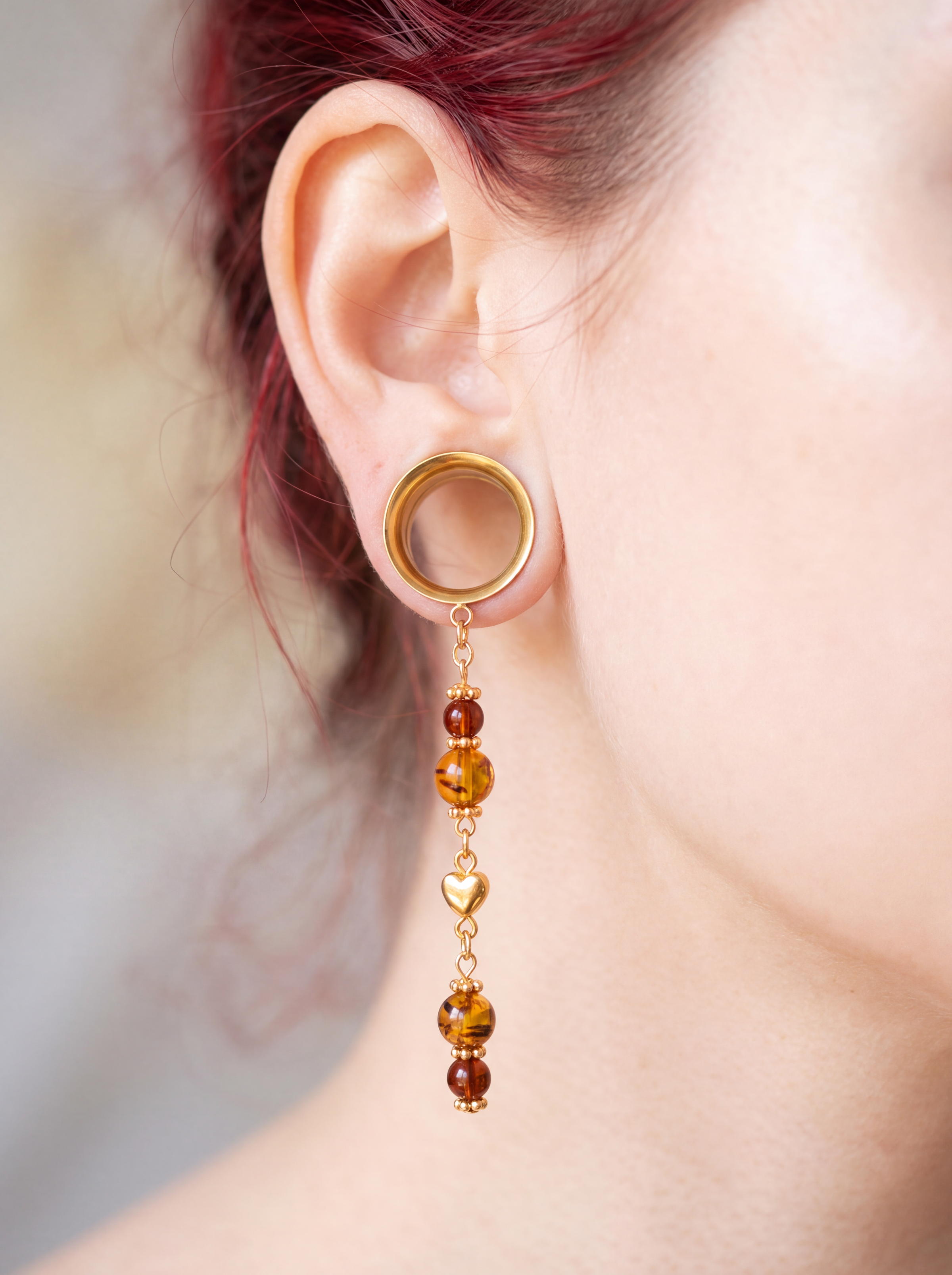 ARMANCE - écarteurs véritable ambre 6mm à 38mm