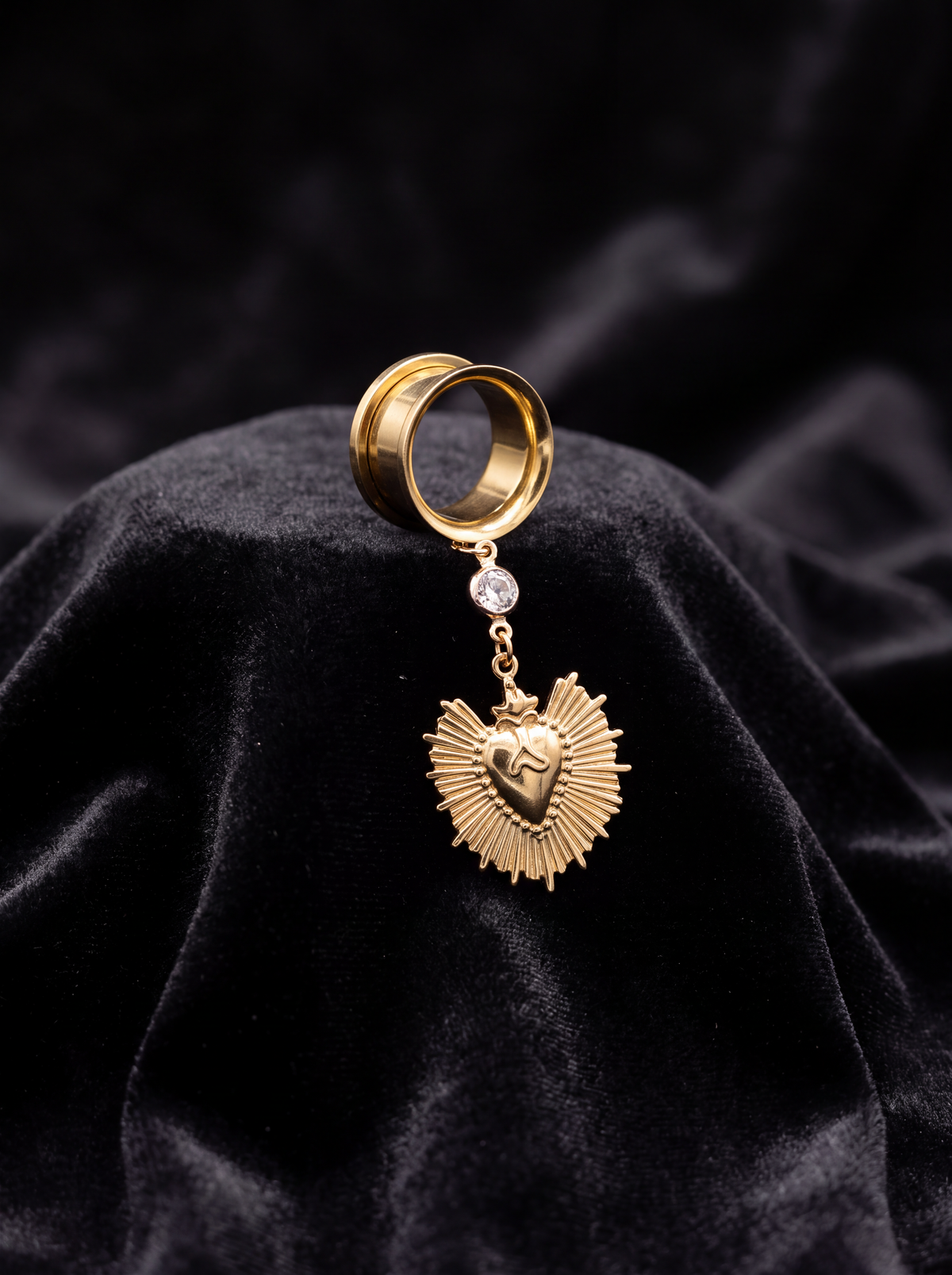 ADELAIDE - écarteurs dorés ex voto effet diamant 6mm à 38mm
