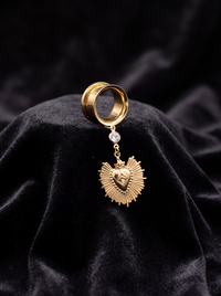 ADELAIDE - écarteurs dorés ex voto effet diamant 6mm à 38mm