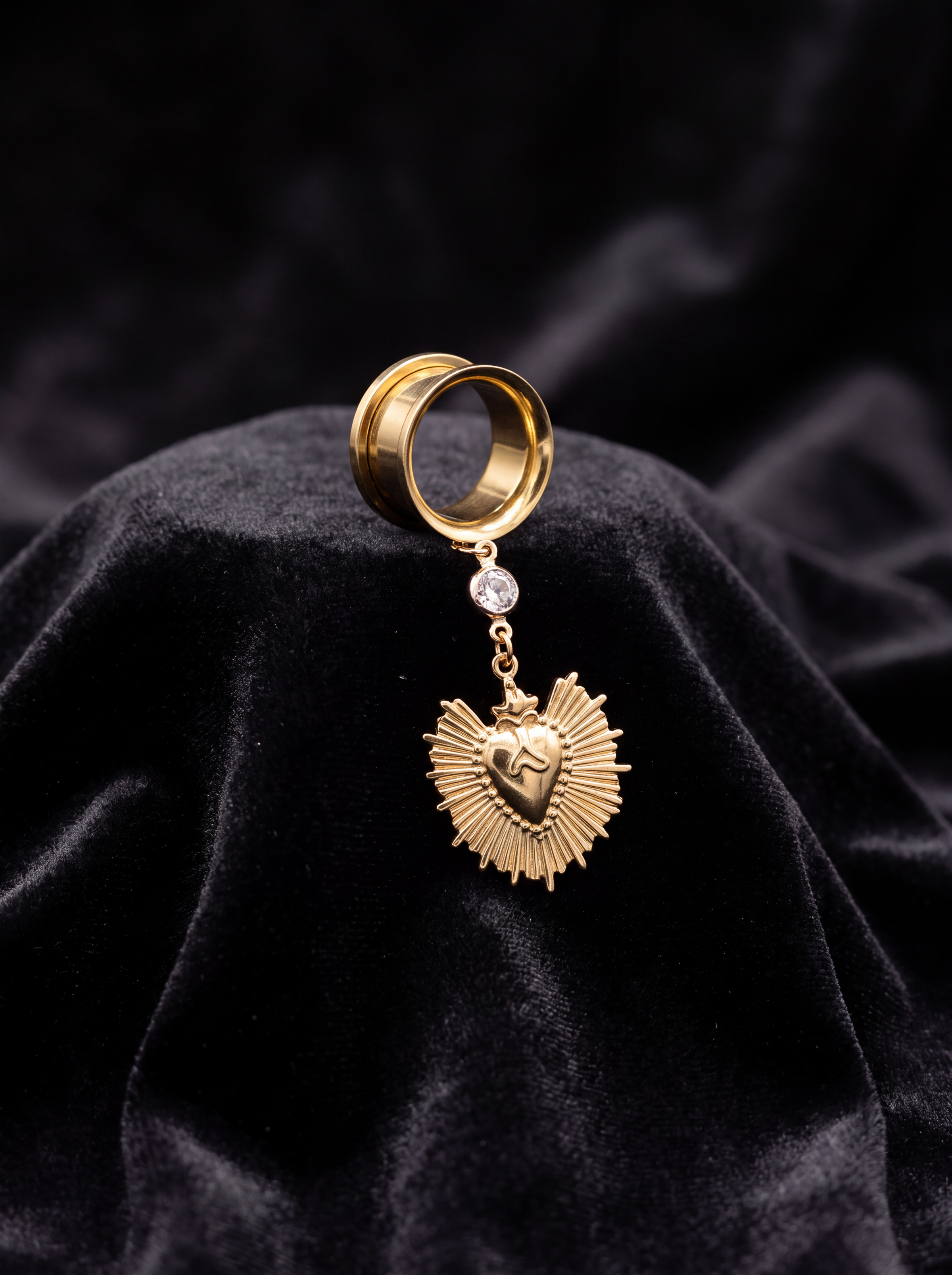 ADELAIDE - écarteurs dorés ex voto effet diamant 6mm à 38mm
