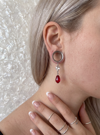 ANNE - écarteurs argent rouge lumineux minimaliste du 6mm au 38mm