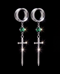 OLIVIA - Poison barbed baroque green ear stretchers 6mm to 38mm