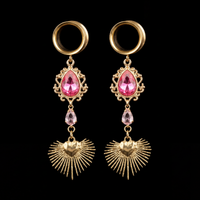 BETTY - pink feminine girly ear stretchers 6mm to 38mm