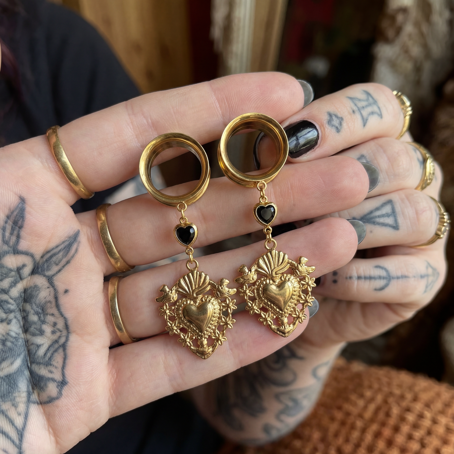 MORGANE – Dehner EX-Voto Schwarz Onyx Herz Strass 6 bis 38 mm