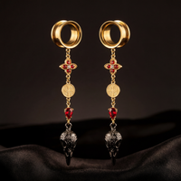 JESSIE - écarteurs corbeaux or pendantes rubis 6mm à 38mm