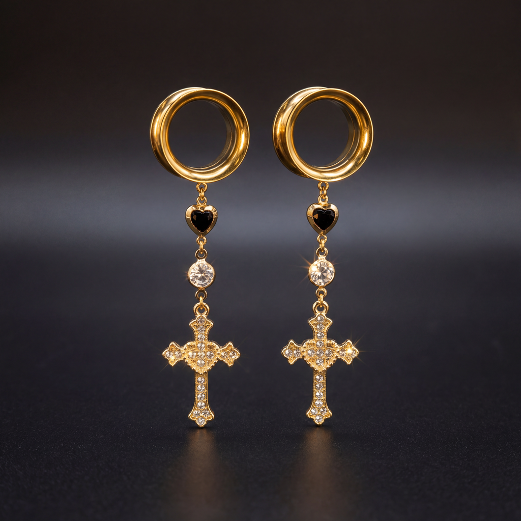 ecarteur femme doré croix diamant brillante