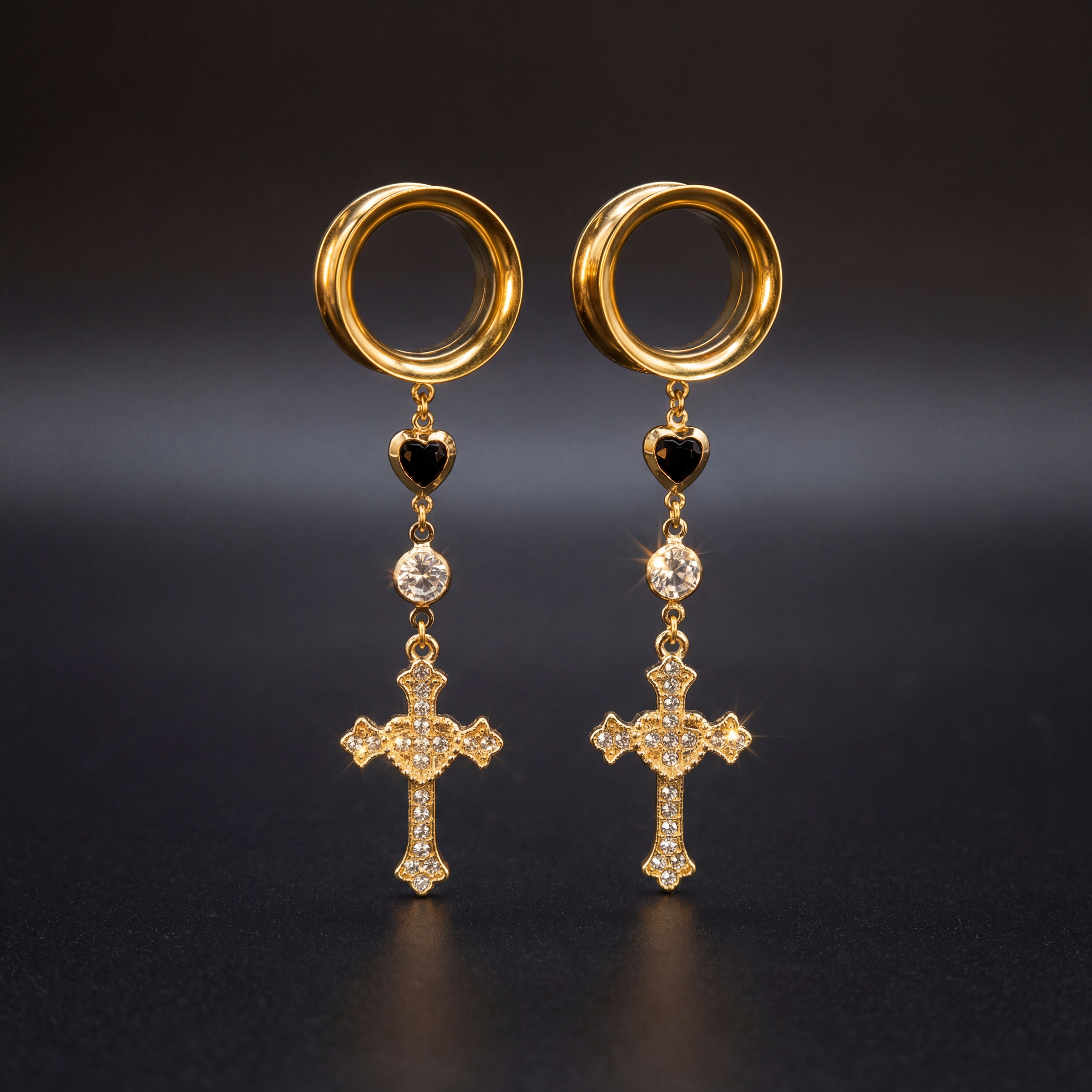 ecarteur femme doré croix diamant brillante