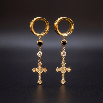 ecarteur femme doré croix diamant brillante