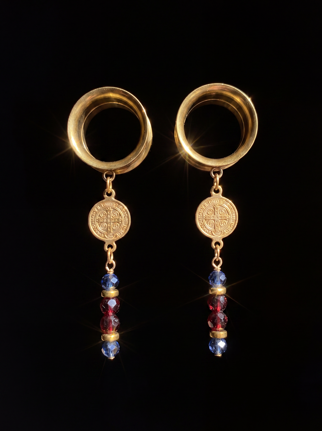 ZEPHYR - écarteurs saphir, grenats & pièce antique