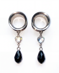 NELLY - écarteurs argent noir lumineux minimaliste du 6mm au 38mm