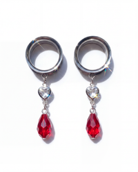 ANNE - écarteurs argent rouge lumineux minimaliste du 6mm au 38mm
