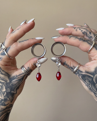 ANNE - écarteurs argent rouge lumineux minimaliste du 6mm au 38mm